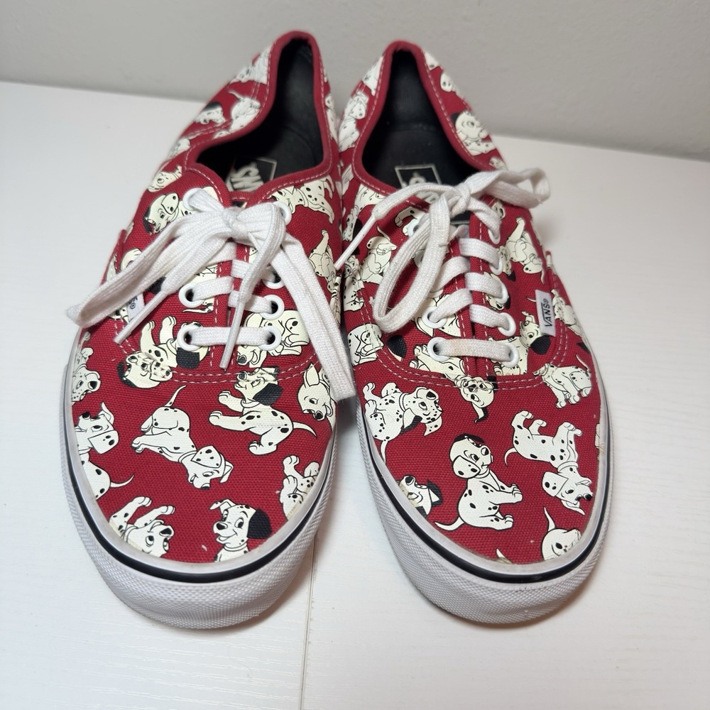 Vans X Disney 101 Dalmatians Low Top Sneaker Red White Women's 10.5 Men's 9 - Picture 2 of 12
